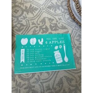 CHALK COUTURE APPLE PIE RECIPE TRANSFER - RETIRED SIZE C. NEVER USED